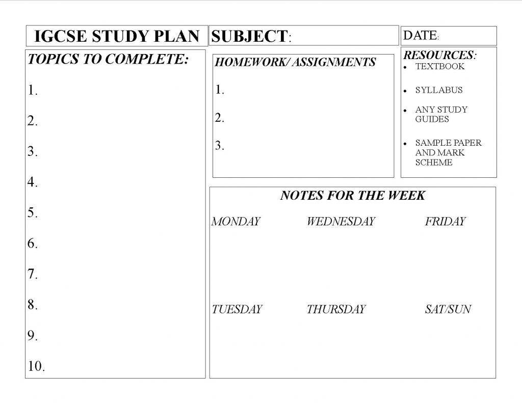 igcse-homeschooling-study-planner-for-a-subject